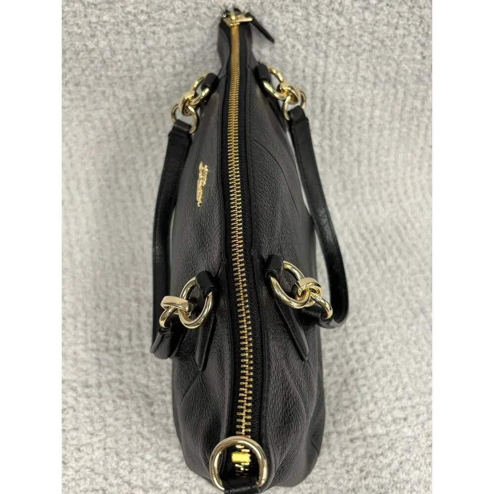 Coach Kelsey Black Pebbled Leather Satchel Purse F36675 #76923